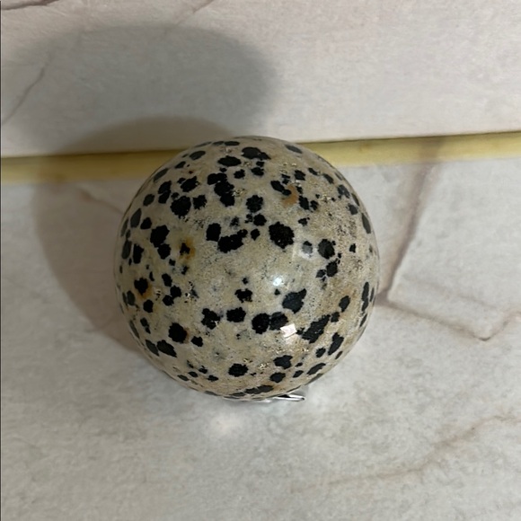 Speckled Dalmatian Jasper crystal sphere. - Picture 3 of 3
